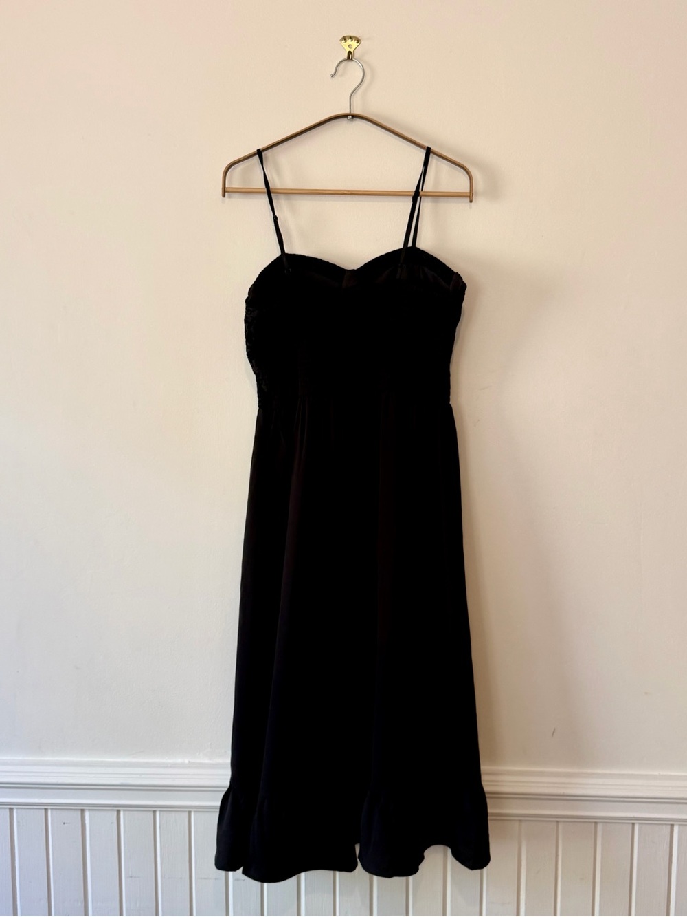 NWT Band of the Free B.O.G Velvet Burnout Bodice Black Dress - L